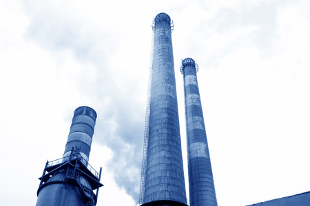 TANGSHAN - JUNE 20: Sintering workshop chimney in a steel mill, on June 20, 2014, Tangshan city, Hebei Province, China
のeditorial素材