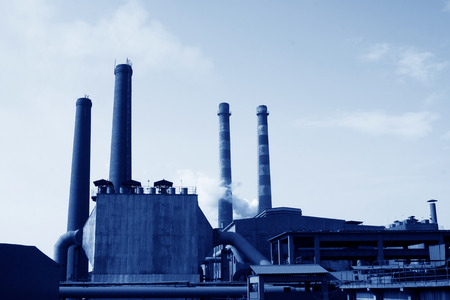 TANGSHAN - JUNE 20: Sintering workshop chimney in a steel mill, on June 20, 2014, Tangshan city, Hebei Province, China
のeditorial素材