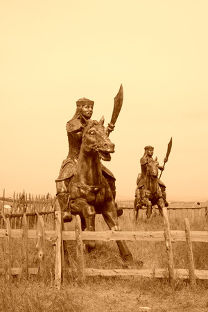 WULANBUTONG GRASSLAND - JULY 19: Knight sculpture in the WuLanBuTong grassland on July 19, 2014, Inner Mongolia autonomous region, China. 
のeditorial素材