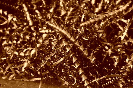 scrap iron in a factory, closeup of photoの写真素材