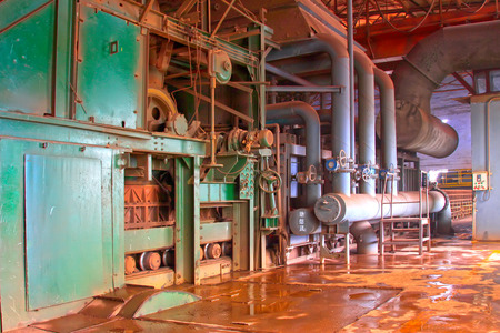 sintering machinery and equipment in a steel plant, closeup of photo
のeditorial素材
