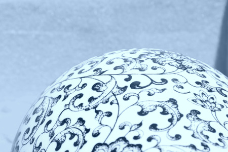 beautiful ceramic ware in a shop, closeup of photoの写真素材