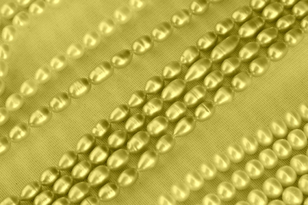 pearl necklace in a shop, closeup of photoの写真素材