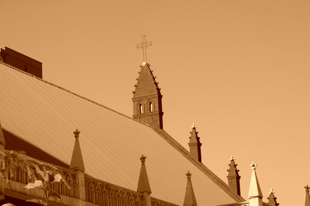 TANGSHAN - NOVEMBER 4: The roof landscape architecture of the Catholic church on November 4, 2013, tangshan city, hebei province, China.のeditorial素材