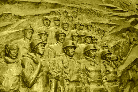 TANGSHAN - OCTOBER 18: The "Black River "large-scale sculpture in kailuan national mine park on october 18, 2013, tangshan city, hebei province, China.のeditorial素材