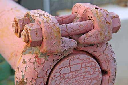 paint peeling metal parts, closeup of photoの写真素材