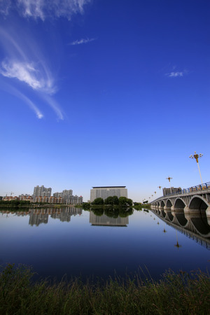 LUANNAN COUNTY - SEPTEMBER 15: North River Bridge landscape architecture on September 15, 2014, Luannan county, Hebei Province, Chinaの写真素材