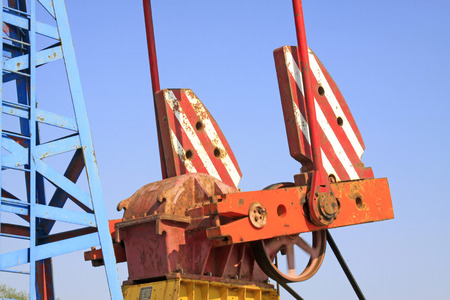 Balance parts of beam pumping unit, closeup of photo