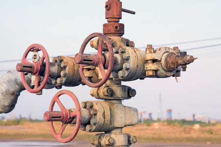 Oil piping components, closeup photoの写真素材