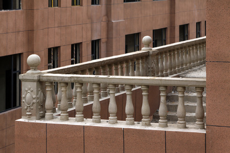 Unfinished building rail, closeup of photo
