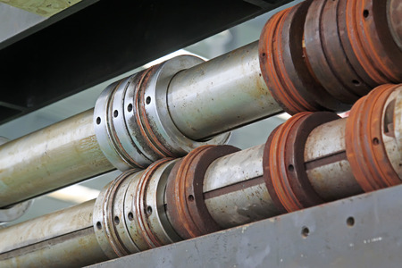 Stainless steel roll, closeup of photo