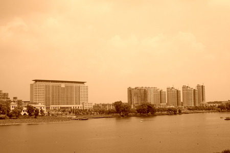 LUANNAN COUNTY - AUGUST 9: Urban construction scenery, on august 9, 2014, Luannan County, Hebei Province, China.のeditorial素材