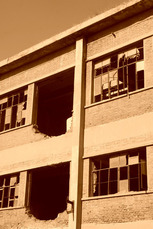 abandoned factory workshop, tangshan city, hebei province, China.のeditorial素材