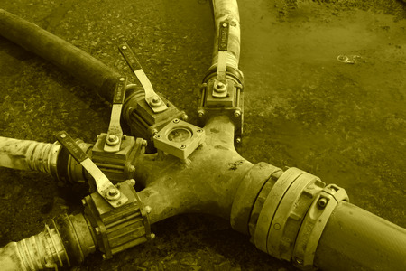 fire remote control valve in the water system, closeup photoのeditorial素材