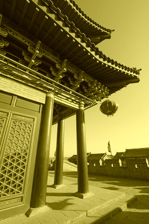 LUAN COUNTY - NOVEMBER 10: The tower building landscape in the Luan county ancient city, November 10, 2013, Luan county, hebei province, China.のeditorial素材