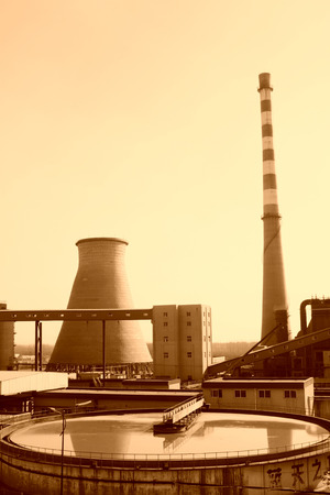 TANGSHAN - NOVEMBER 20: The sewage treatment plants and thermal power plant, in the YongXin paper company, November 20, 2013, tangshan city, hebei province, China.のeditorial素材