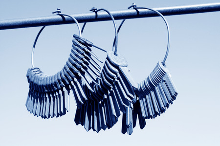 key flan under the blue sky, closeup of photoのeditorial素材