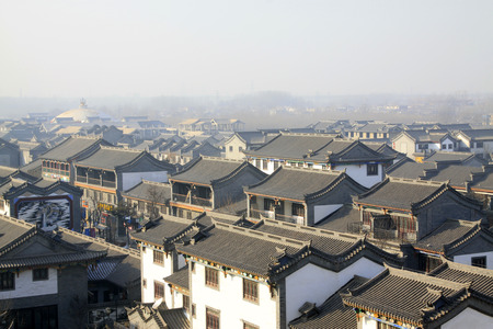 chinese ancient city buildings, closeup of photoのeditorial素材