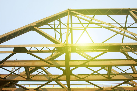 iron bridge, closeup of photoの写真素材