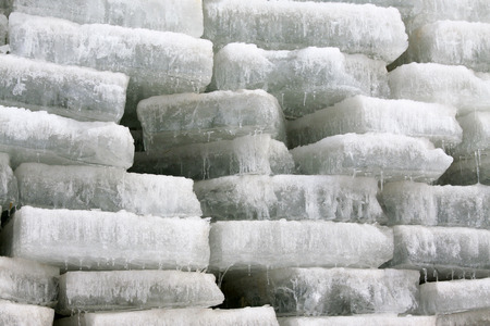 piles of ice in the outdoor, closeup of photoの写真素材