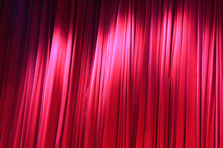 Red curtain, closeup of photoの写真素材