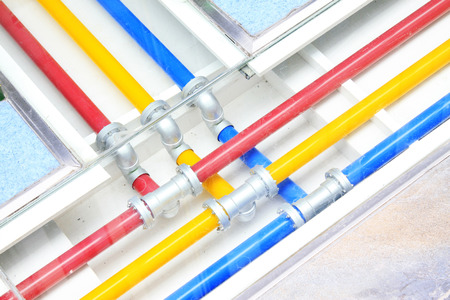 Color gas pipeline, closeup of photoの写真素材