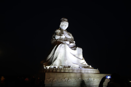 LUAN COUNTY - MARCH 5: Mother river sculpture in a park, on march 5, 2015, Luan County, Hebei Province, Chinaのeditorial素材