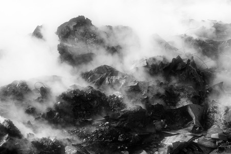 Scene of cardboard burningの写真素材