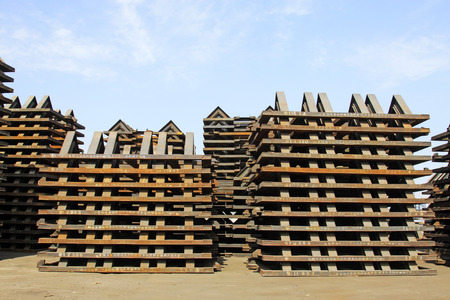 Piles of steel components, closeup of photoのeditorial素材