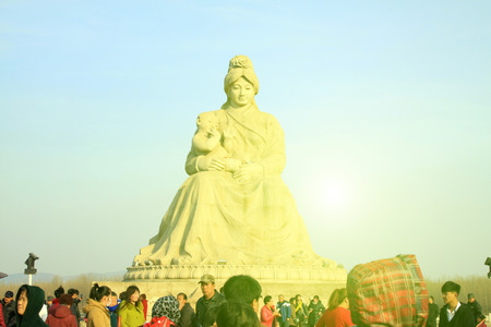 LUAN COUNTY - MARCH 5: Mother river sculpture in a park, on march 5, 2015, Luan County, Hebei Province, Chinaのeditorial素材