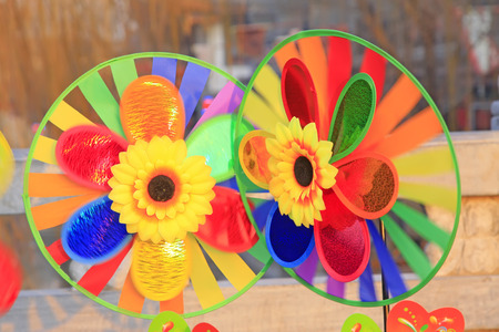 Petals modelling windmills, closeup of photoの写真素材