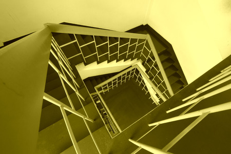 Aerial view of a stairs in a buildingの写真素材