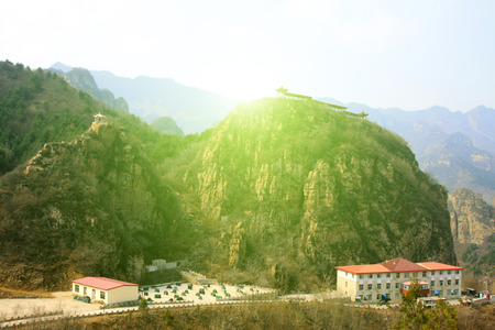 mountain landscape architecture, closeup of photoのeditorial素材