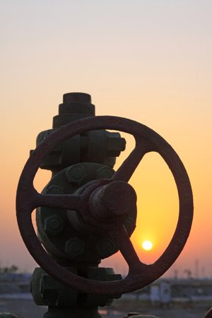 Jidong oilfield sunset scenery, Hebei Province, Chinaの写真素材