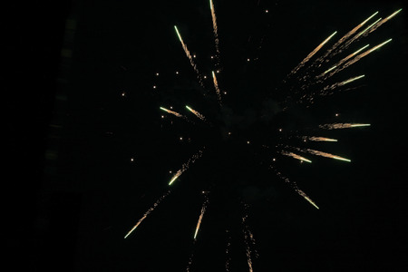 fireworks in the night sky on Chinese New Year's Eveの写真素材