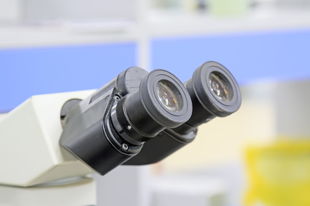 medical microscope, closeup of photoの写真素材