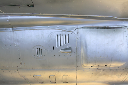 Fighter aircraft aluminum alloy shell heat dissipation, closeup of photoの写真素材