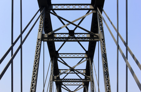 bridge steel plate, closeup of photoの写真素材