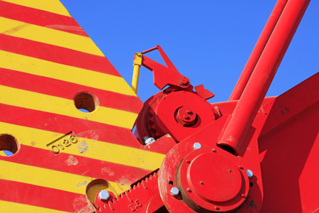 Petroleum machinery parts balance blocks under the blue skyのeditorial素材