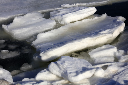 sea ice natural scenery in winter, closeup of photo