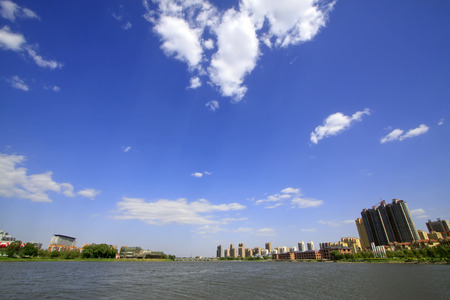 city scenery, rivers and buildings, closeup of photoのeditorial素材