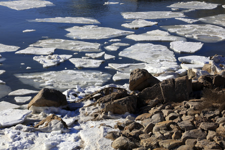 sea ice natural scenery in winter, closeup of photo