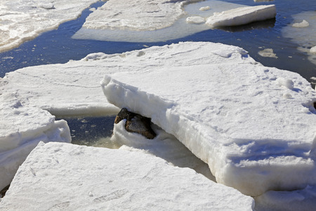 sea ice natural scenery in winter, closeup of photo