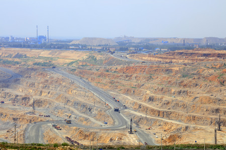 iron ore mining area landscape in Luan county, China