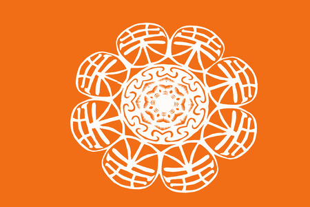 traditional Chinese paper-cut works, closeup of photoの写真素材