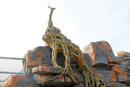 peacock modelling sculptureの写真素材