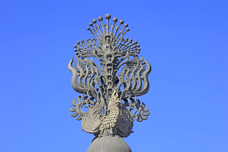 Tangshan - on January 31: giant sculptures under blue sky, on January 31, 2016, tangshan city, hebei province, Chinaのeditorial素材