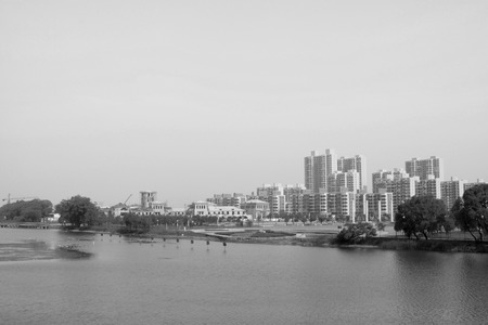 villa district by the water, closeup of photoのeditorial素材