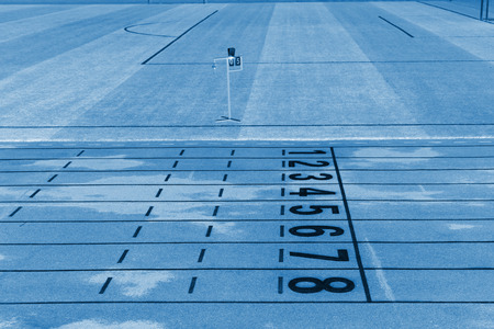 plastic runway in a sports ground in a middle school