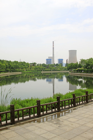 industrial building by the DouHe River shore in Tangshan City, Chinaのeditorial素材
